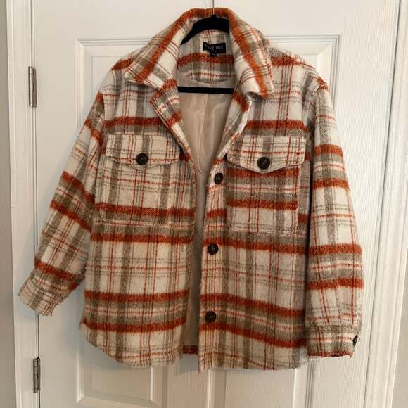 Plaid Button Down Shacket - Picture 1 of 5
